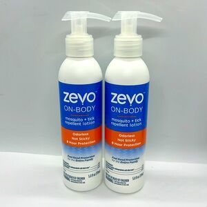 Zevo On-Body Mosquito + Tick Repellent Lotion Lot of 2 (5.8oz) Bottles NWOT